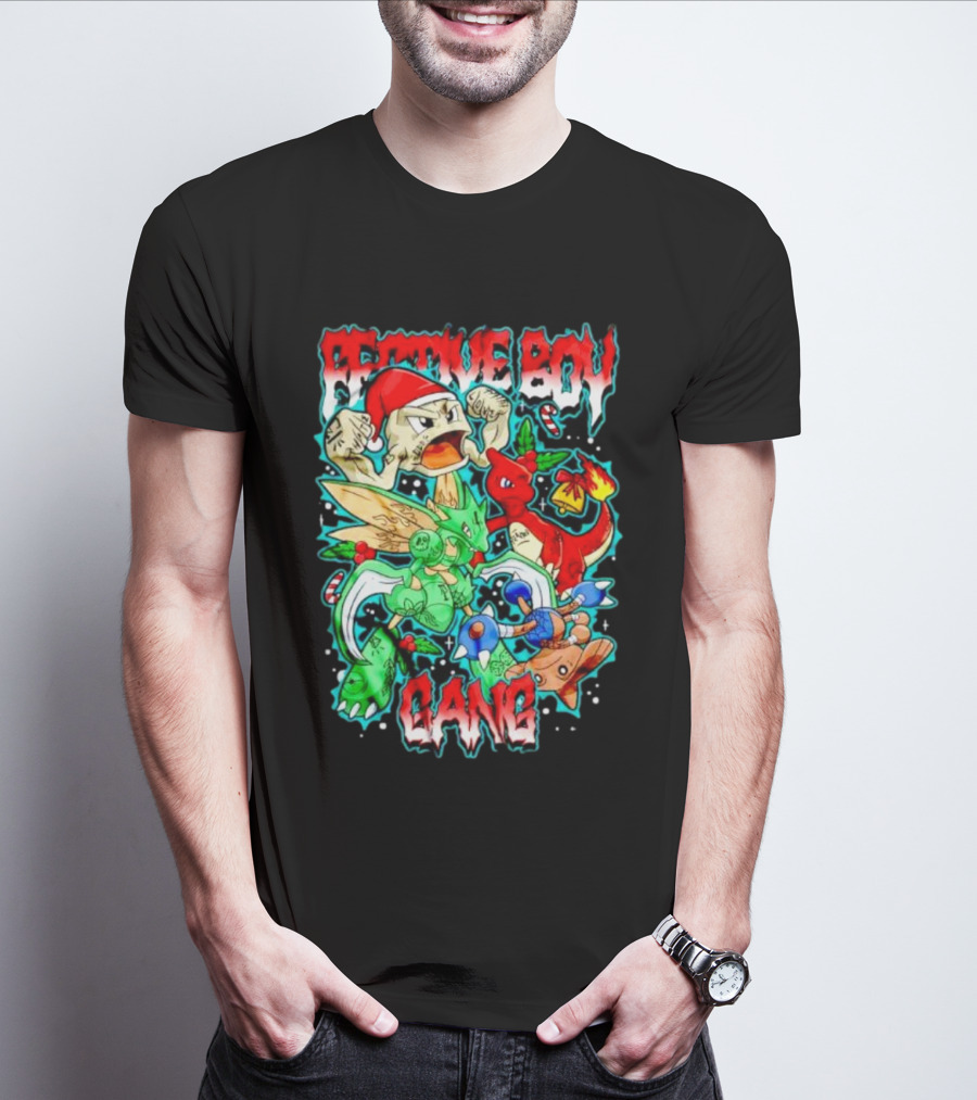 Festive Boy Gang Pokemon Holiday Mashup T-Shirt