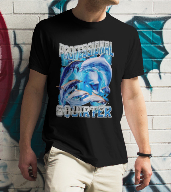 Professional Squirter Vintage Dolphins Retro Blue T-Shirt