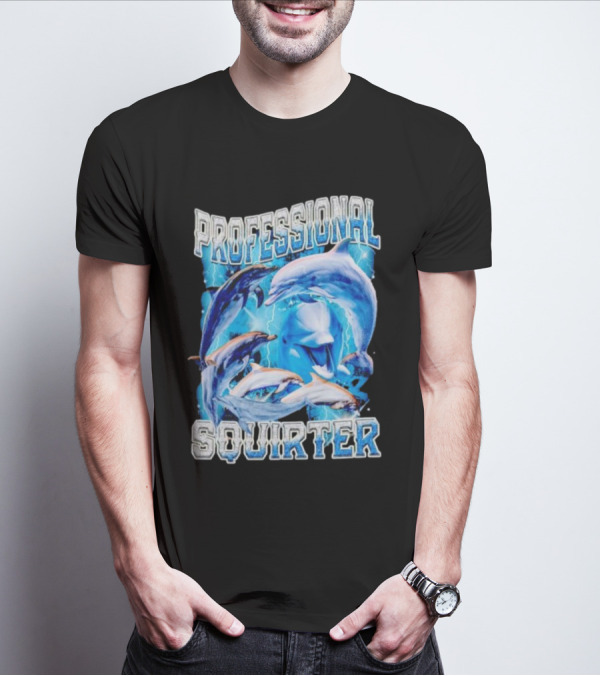 Professional Squirter Vintage Dolphins Retro Blue T-Shirt