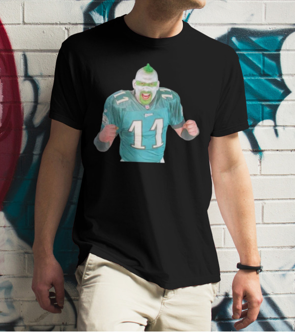 Philadelphia Eagles Fan Jersey 11 Green Face Paint Enthusiast T-Shirt