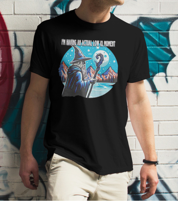I'm Having An Actual Low IQ Moment Wizard Night Sky Scene T-Shirt
