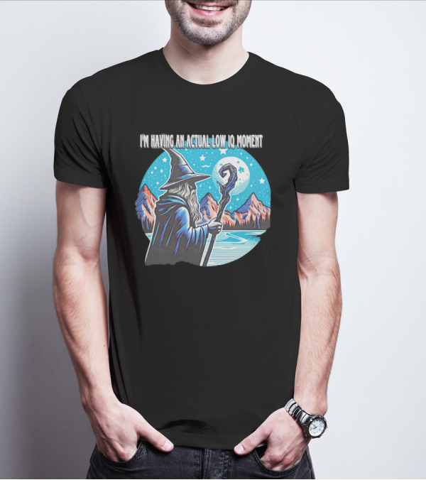 I'm Having An Actual Low IQ Moment Wizard Night Sky Scene T-Shirt
