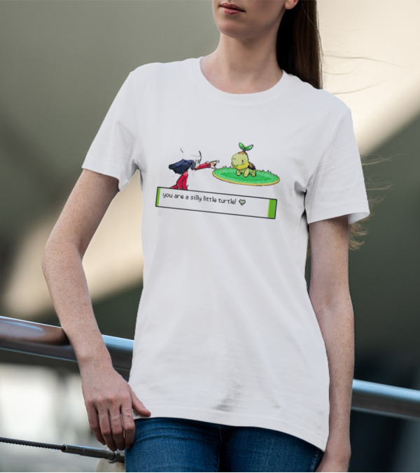 You Are A Silly Little Turtle Retro Pixel Art Showdown T-Shirt