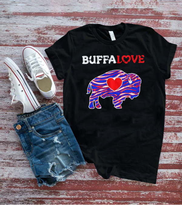 Buffalo Bills Buffalove Heart Logo With Red White Blue Buffalo T-Shirt