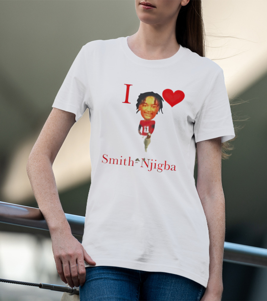 I Heart Jaxon Smith-Njigba Football Player Image T-Shirt