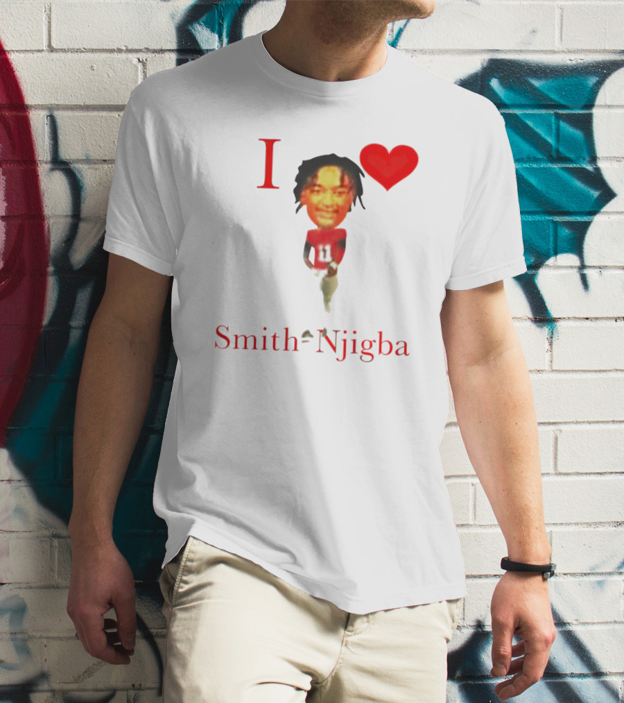 I Heart Jaxon Smith-Njigba Football Player Image T-Shirt