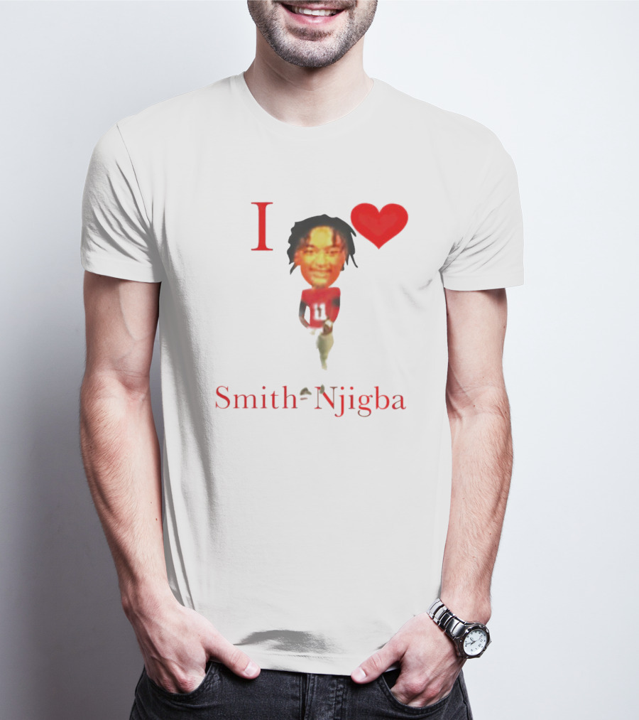 I Heart Jaxon Smith-Njigba Football Player Image T-Shirt