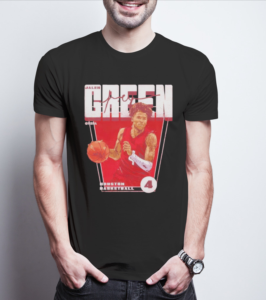 Jalen Green No. 4 Houston Basketball NBA Red Premiere T-Shirt
