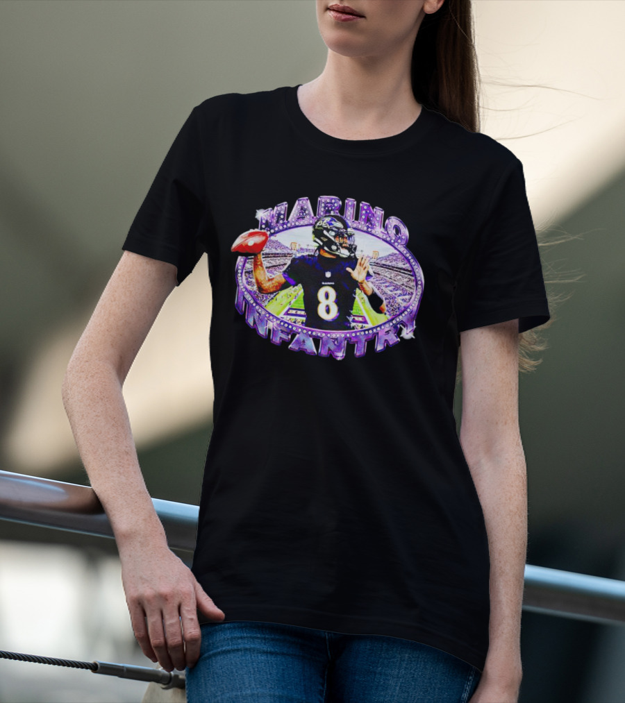Marino Infantry Lamar Jackson Baltimore Ravens Football T-Shirt