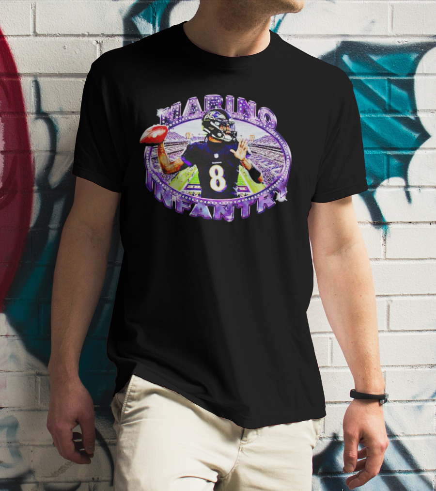 Marino Infantry Lamar Jackson Baltimore Ravens Football T-Shirt