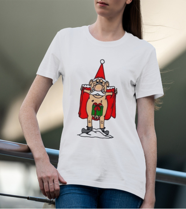 Christmas Santa Gnome With Naughty Gift And Hat T-Shirt