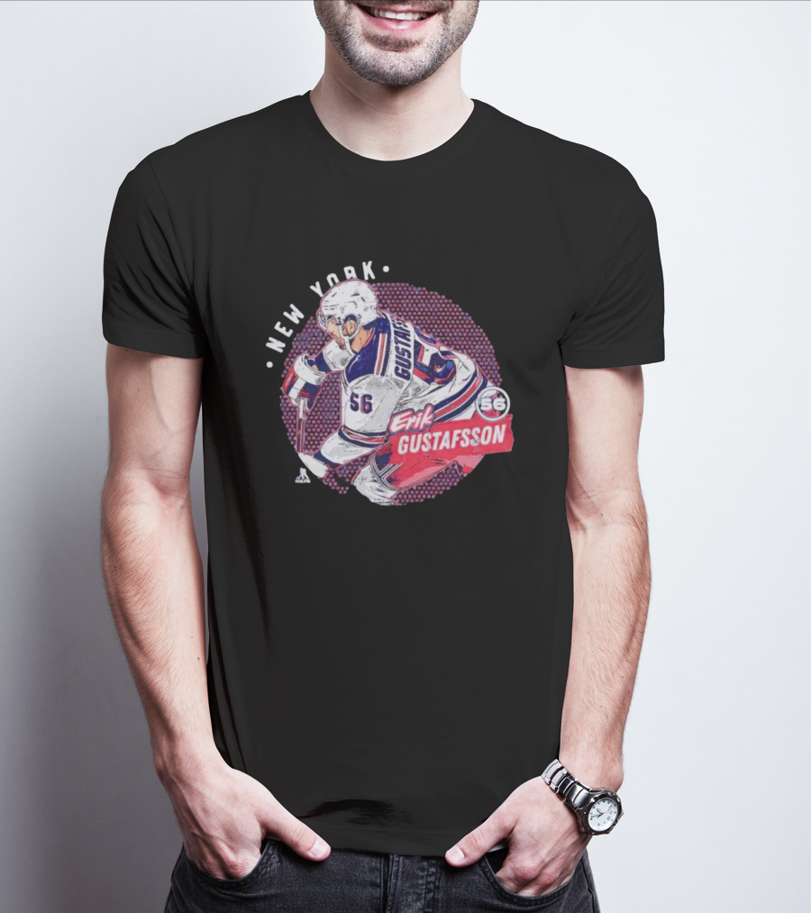 Erik Gustafsson New York Rangers 56 Hockey Player Dots T-Shirt