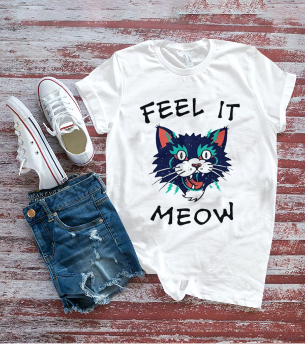 Feel It Meow Psychedelic Cat Vibes T-Shirt