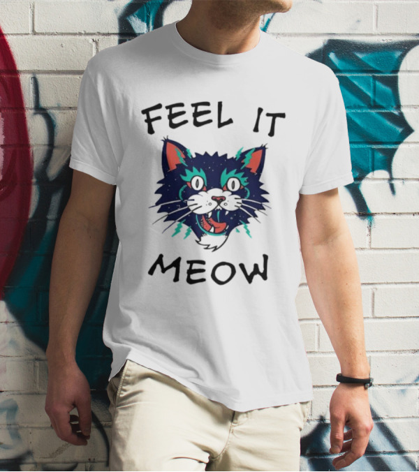 Feel It Meow Psychedelic Cat Vibes T-Shirt