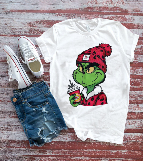 Grinch Kansas City Chiefs Leopard Print Coffee Cup T-Shirt