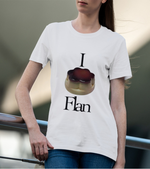 Men's I Love Flan Dessert Enthusiast T-Shirt