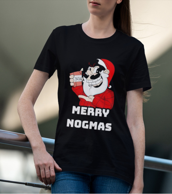 Merry Nogmas Keyrock Santa Holding Nog Cup T-Shirt