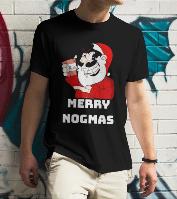 Merry Nogmas Keyrock Santa Holding Nog Cup T-Shirt