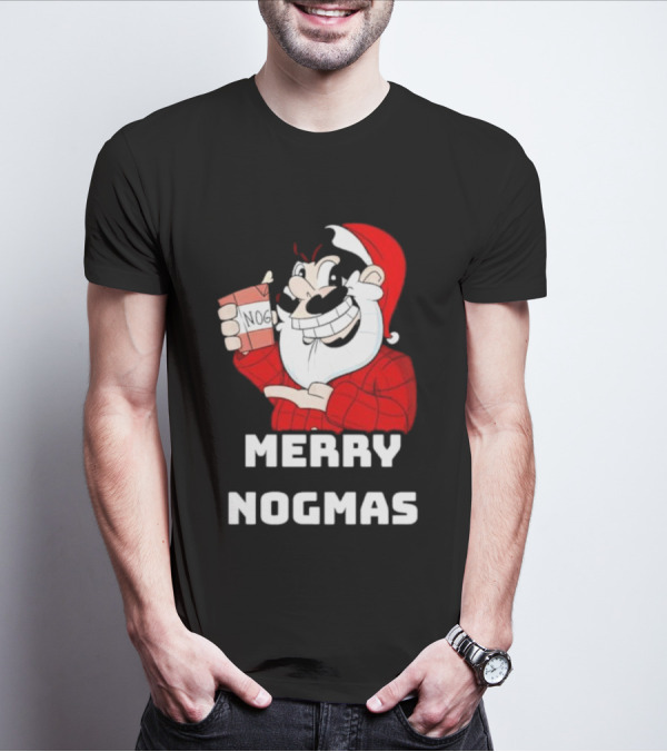 Merry Nogmas Keyrock Santa Holding Nog Cup T-Shirt