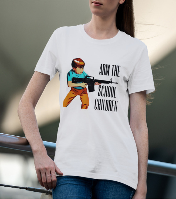 Arm The School Children Vintage Style Boy With Rifle T-Shirt