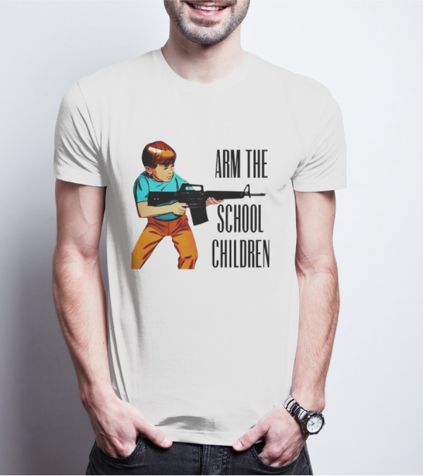 Arm The School Children Vintage Style Boy With Rifle T-Shirt