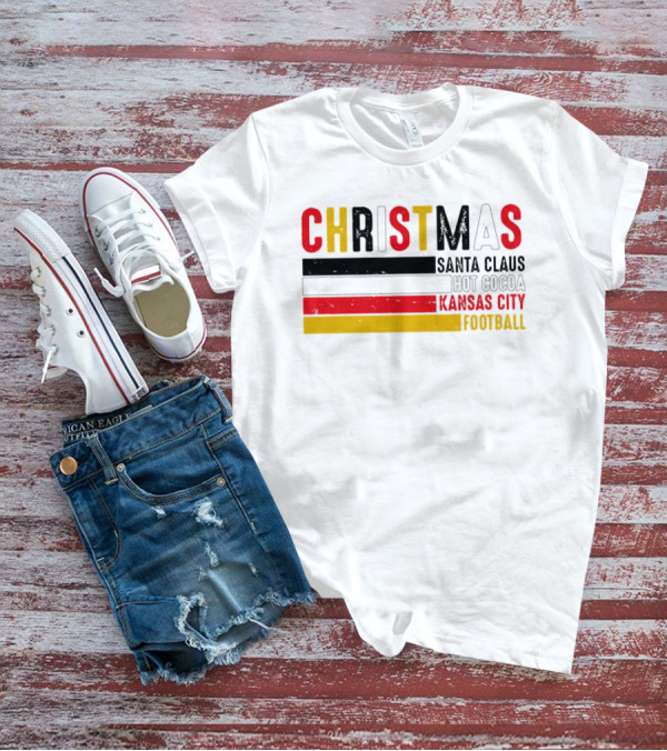 Christmas Santa Claus Hot Cocoa Kansas City Football T-Shirt