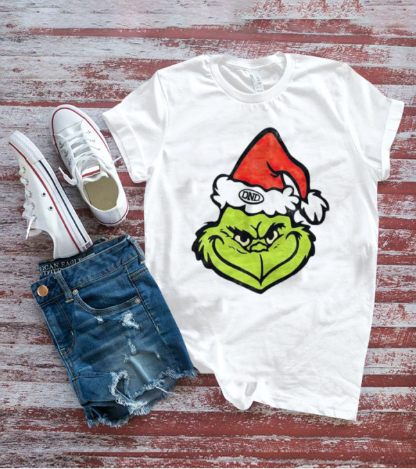 Grinch Christmas DND Santa Hat Image T-Shirt