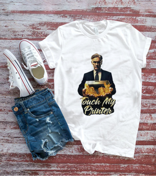 Jerome Powell Touch My Printer Flames Money T-Shirt
