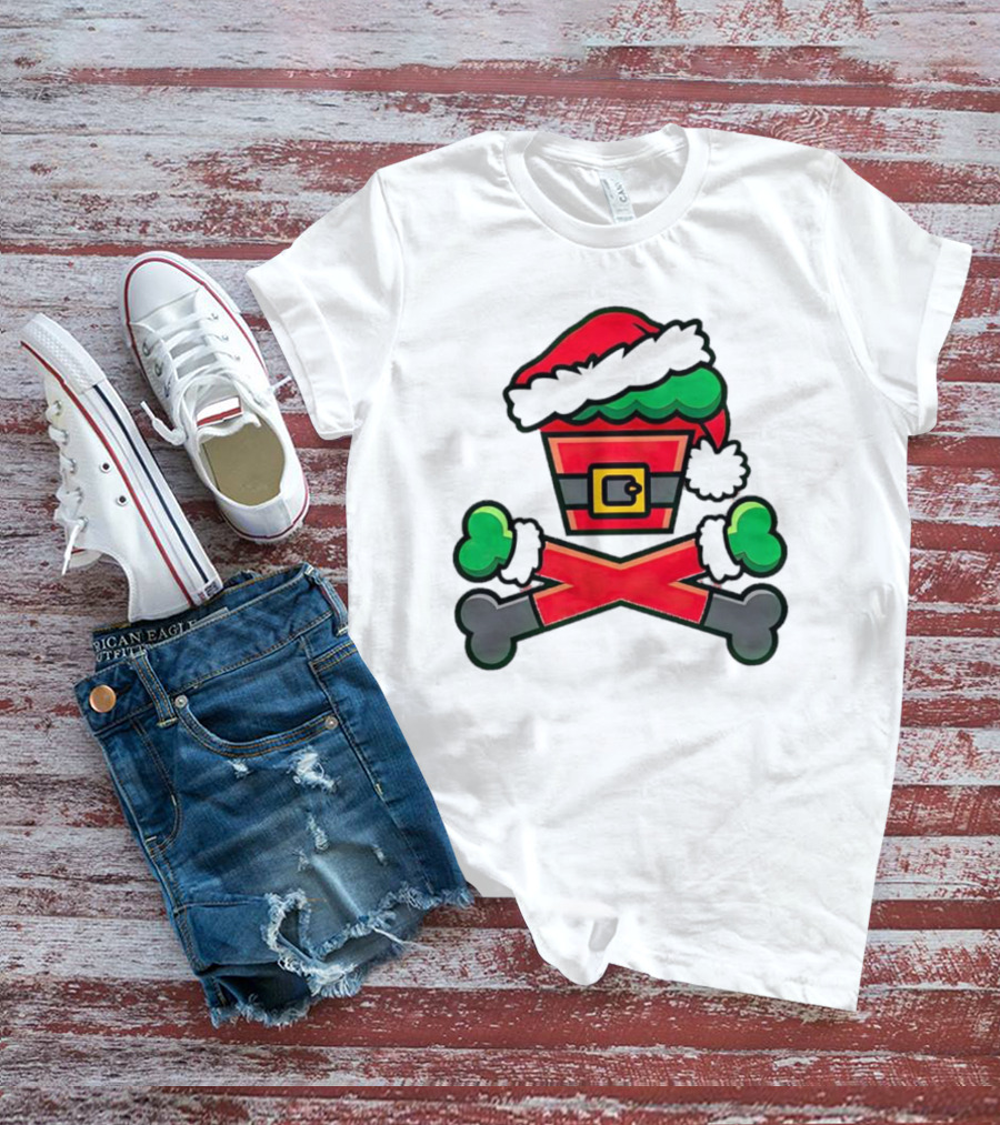 Johnny Cupcakes Jc Vault Grouchy Crossbones Christmas Santa Hat T-Shirt