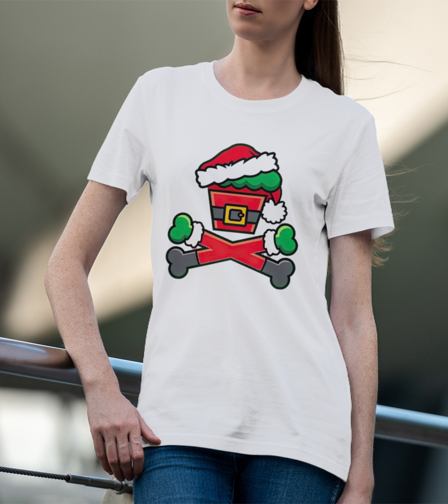 Johnny Cupcakes Jc Vault Grouchy Crossbones Christmas Santa Hat T-Shirt