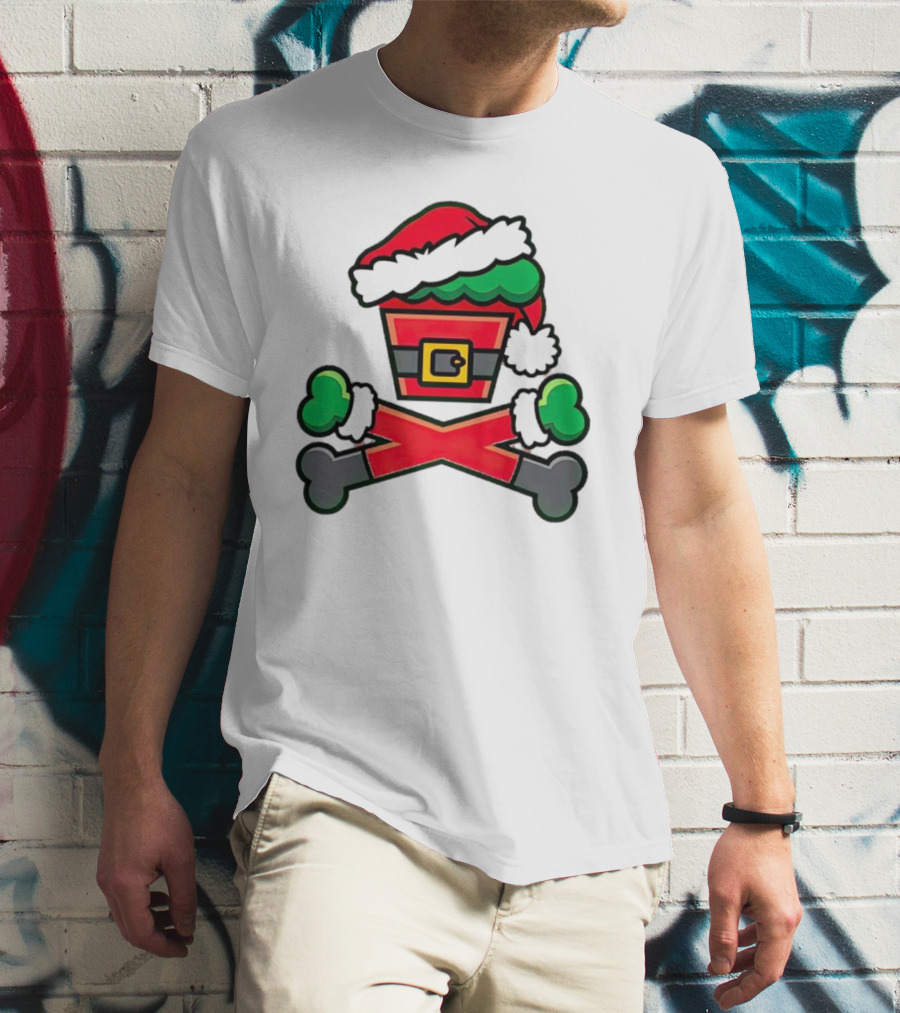 Johnny Cupcakes Jc Vault Grouchy Crossbones Christmas Santa Hat T-Shirt