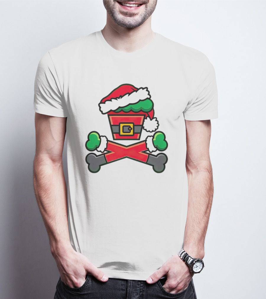 Johnny Cupcakes Jc Vault Grouchy Crossbones Christmas Santa Hat T-Shirt