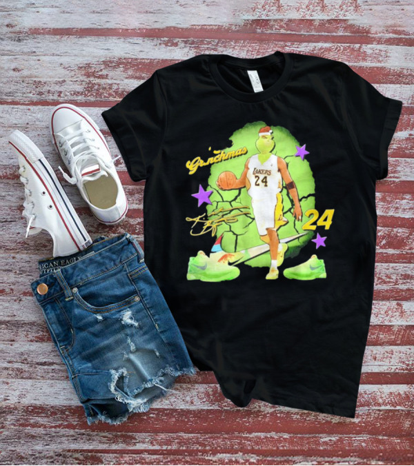 Lakers 24 Grinchmas Kobe Bryant Sneakers T-Shirt