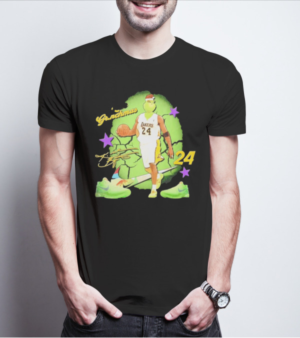 Lakers 24 Grinchmas Kobe Bryant Sneakers T-Shirt
