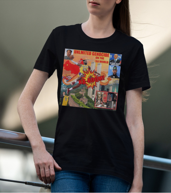 Lebron James Unlimited Genocide On The 1st World Ka-Boom China Lakers 23 Great Wall Towers Mao T-Shirt