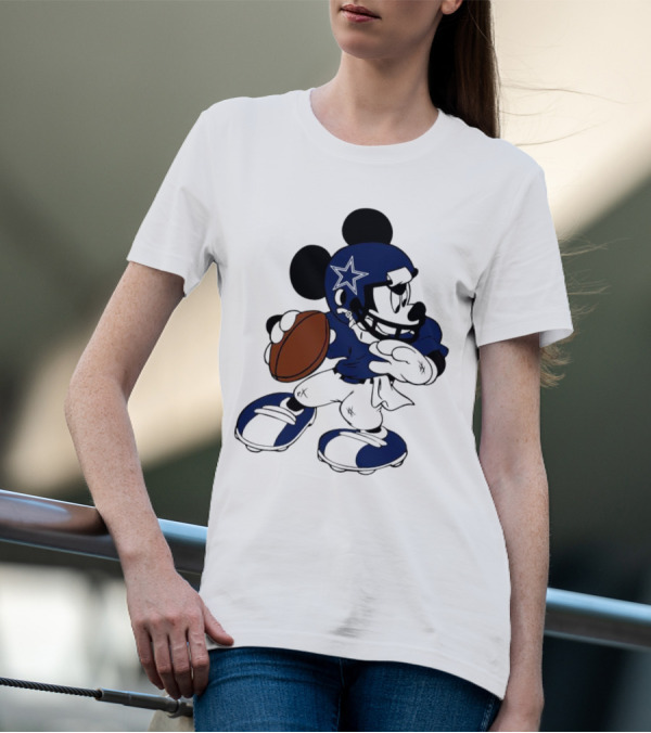 Mickey Mouse Dallas Cowboys Football Quarterback T-Shirt