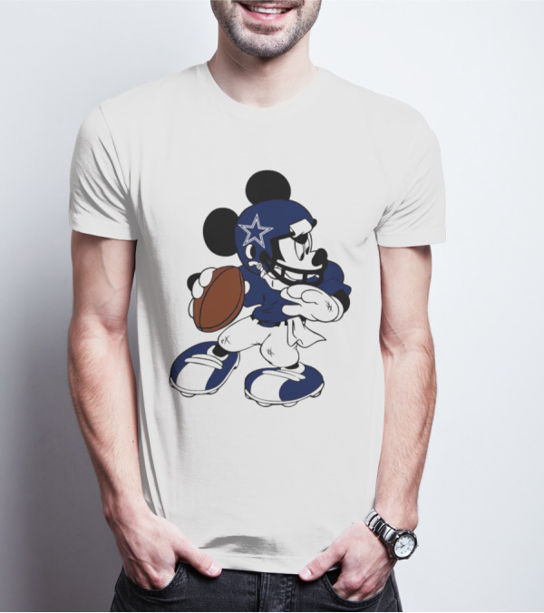 Mickey Mouse Dallas Cowboys Football Quarterback T-Shirt