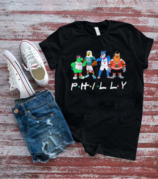 PHILLY Sports Mascots Phillies Eagles 76ers Flyers T-Shirt
