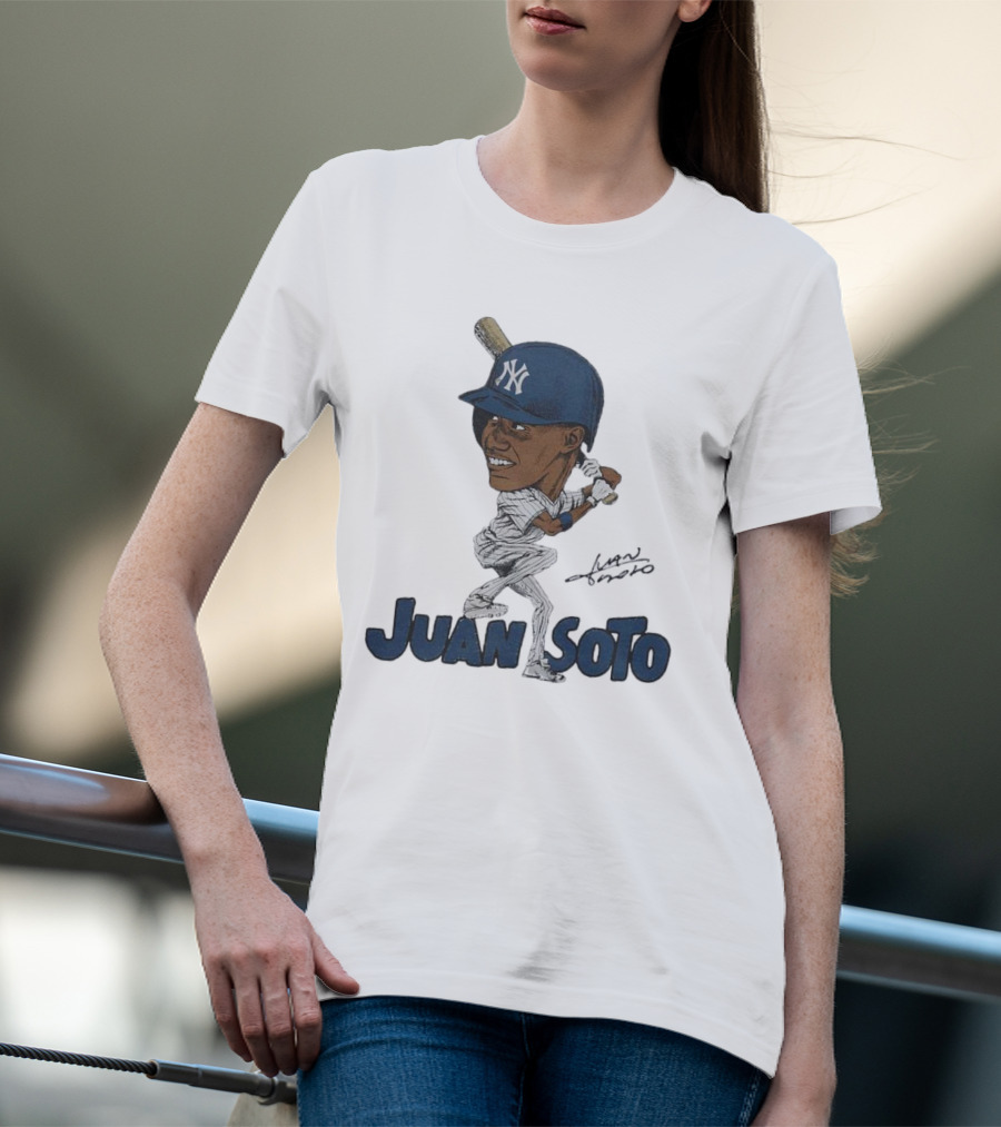 Yankees Juan Soto Baseball Caricature Signature T-Shirt