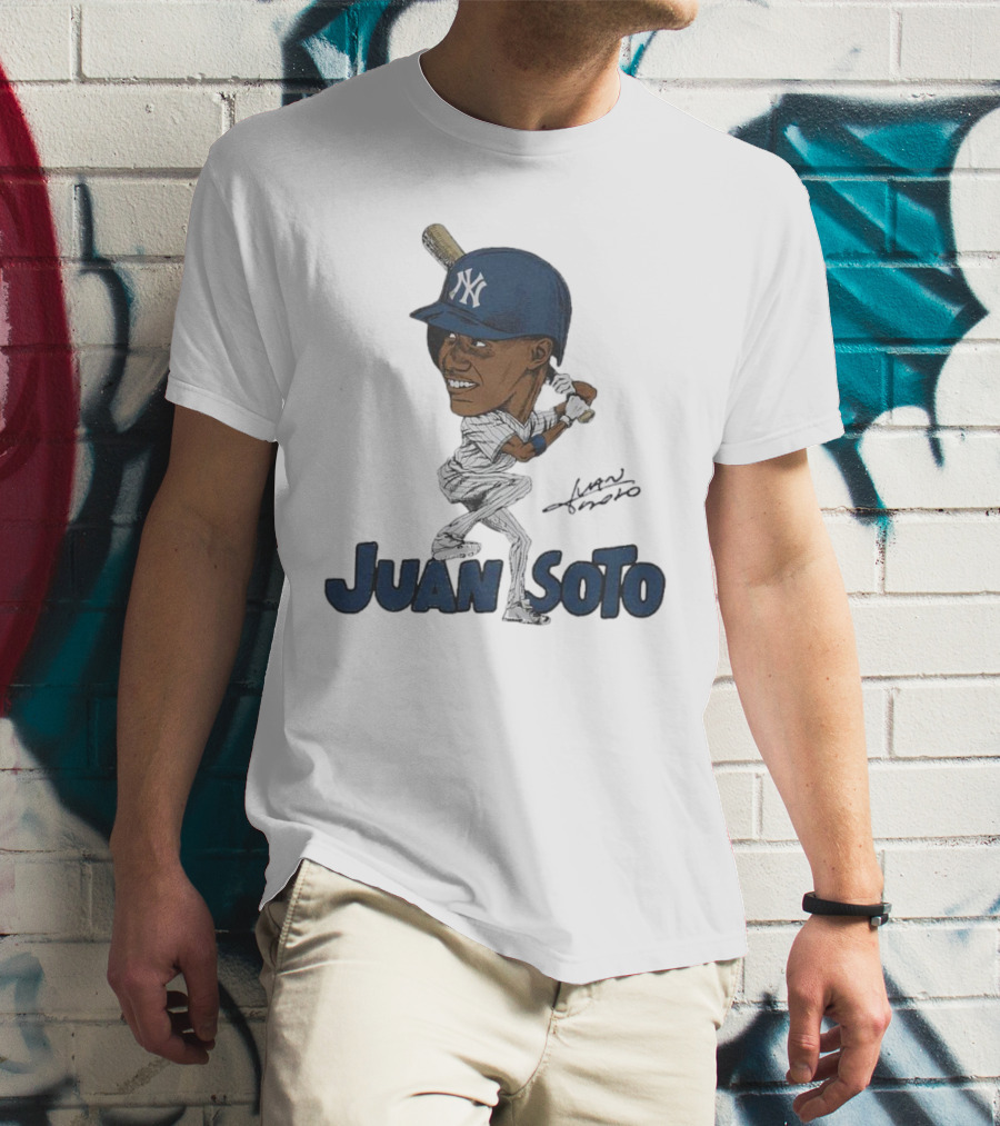 Yankees Juan Soto Baseball Caricature Signature T-Shirt