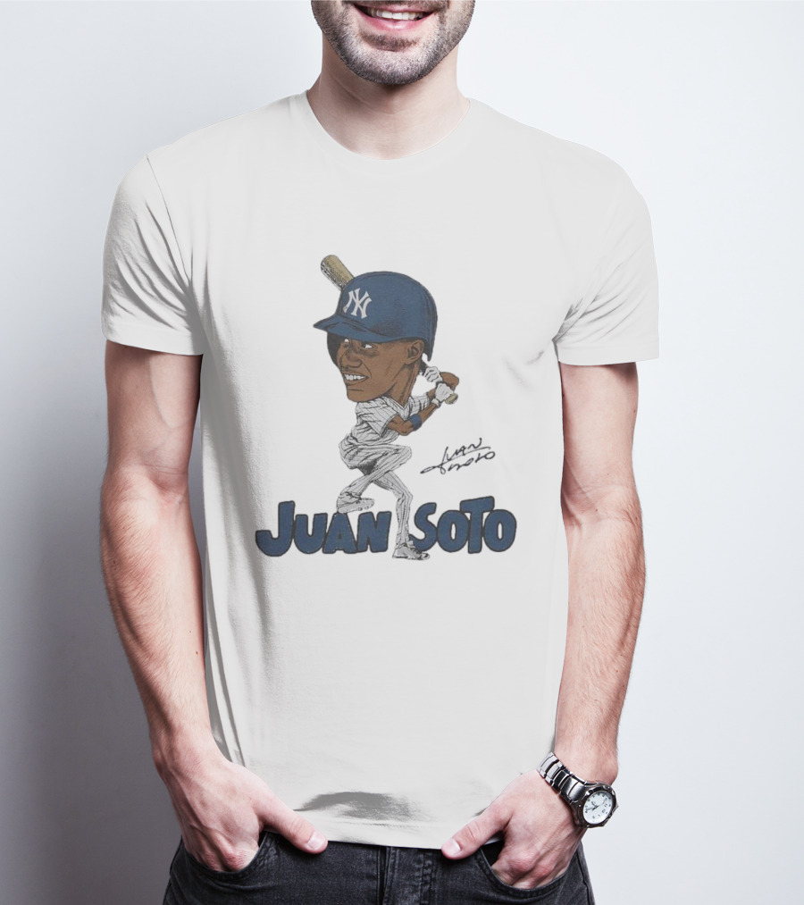 Yankees Juan Soto Baseball Caricature Signature T-Shirt