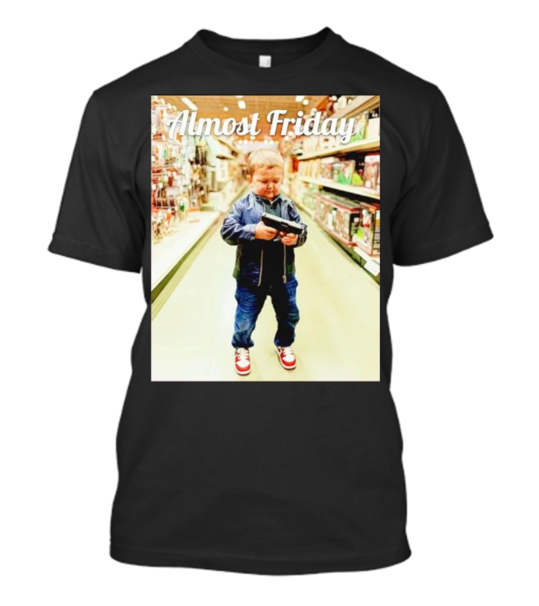 Almost Friday Hasbulla Gun Store Aisle T-Shirt