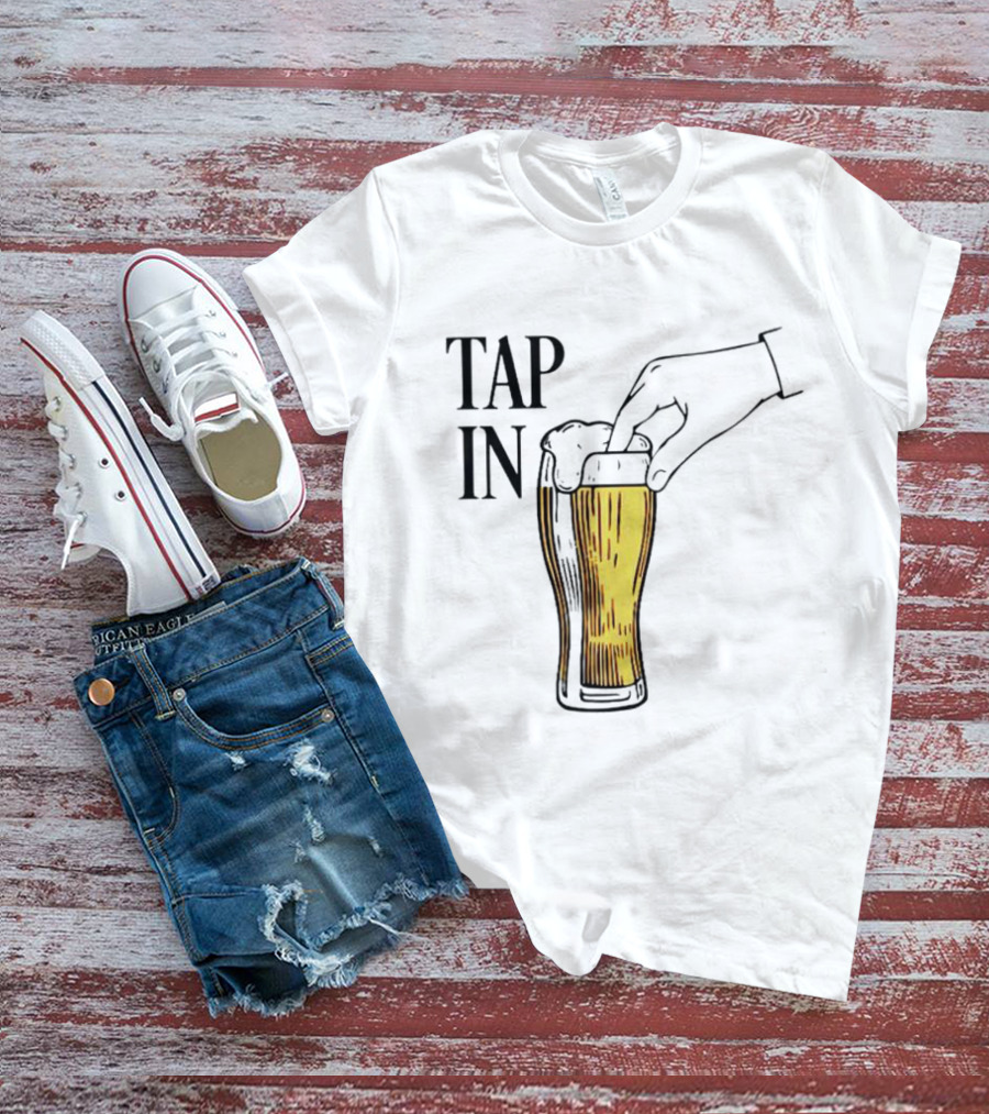 Tap In Beer Burner Glass Hand T-Shirt