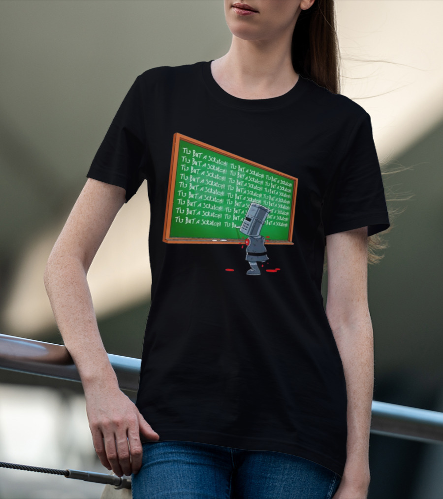 Tis But A Scratch Detention Blackboard Scribbles T-Shirt