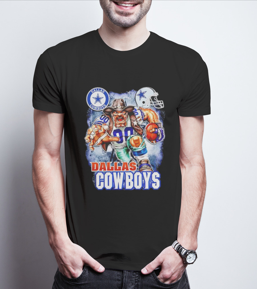 Dallas Cowboys Mascot Charger Helmet Star Logo Football Energia T-Shirt