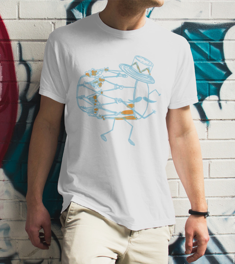 Dhol Stache Mustached Drum With Top Hat T-Shirt