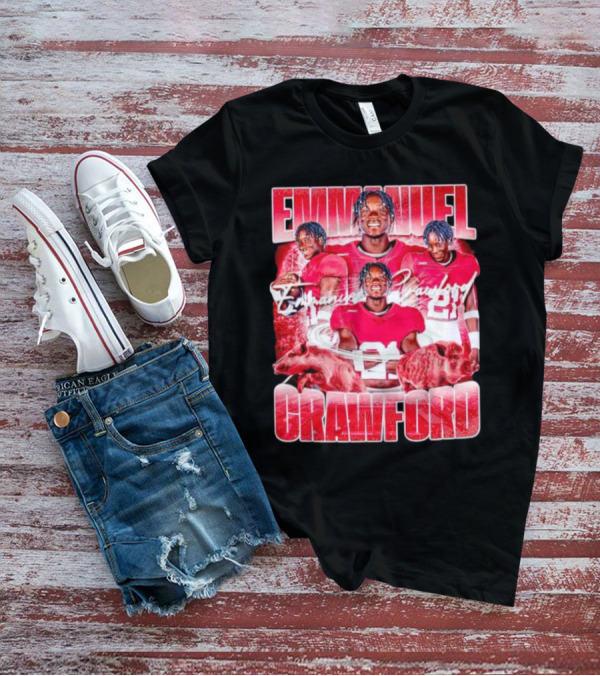 Emmanuel Crawford Arkansas Razorbacks Football Vintage Retro Collage T-Shirt