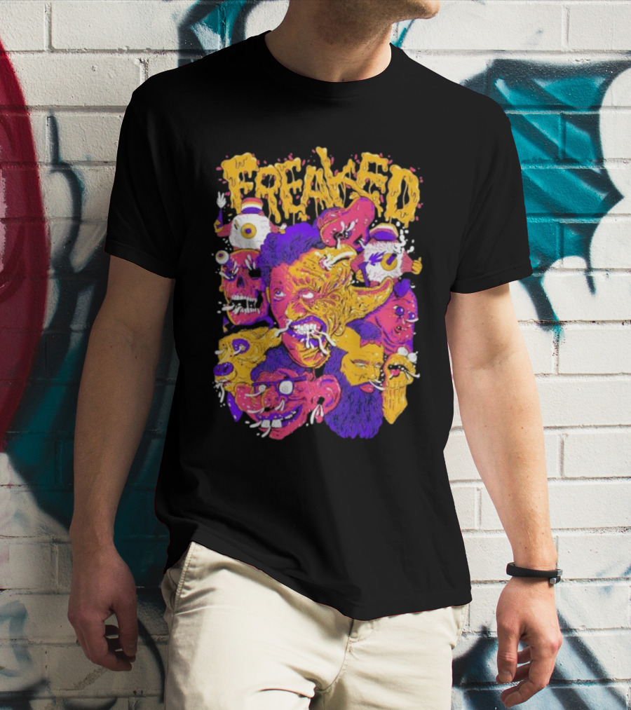 Freaked Vibrant Grotesque Faces T-Shirt