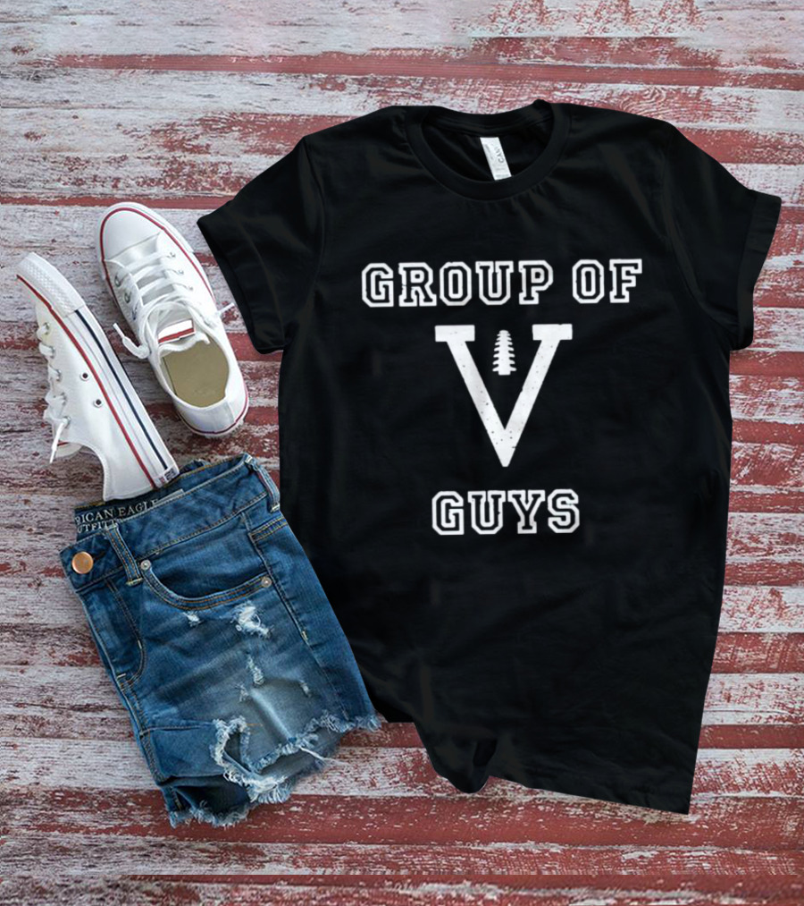 GROUP OF 5 GUYS Football Shape T-Shirt