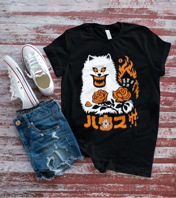Hausu Haunted House Dog Roses Eyeball Flames T-Shirt